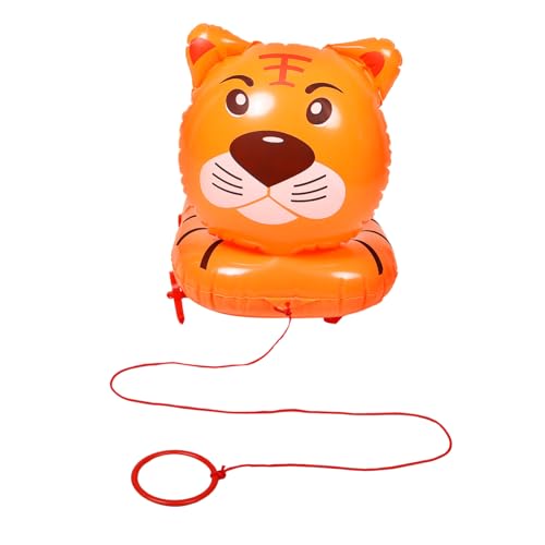 TOYANDONA Aufblasbares Mit Zugschnur Aufblasbare Giraffe Geburtstag Luftballons Tierische Partyballons Gehende Ballons Aufblasbares Poolspielzeug Ballon-hunde- Orange Plastik von TOYANDONA