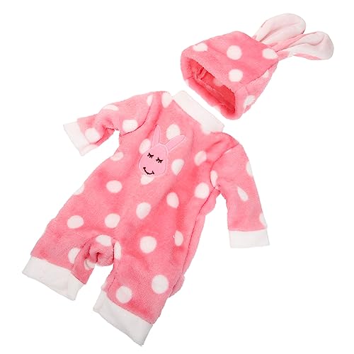 TOYANDONA Baby Puppen Kleidung Babysachen 2 Teiliges Puppenpyjama Set Für Puppen Üße Nachtwäsche Mit Punkten Und Hasenmotiv Für Ädchenpuppen Wiederverwendbare Puppenbekleidung von TOYANDONA