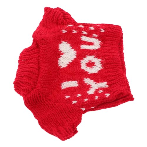 TOYANDONA Bär Puppe Pullover 30cm Plüsch Spielzeug Kleidung Mantel Puppe Jacke Rot Miniatur Pullover Set Weihnachten Kleid von TOYANDONA