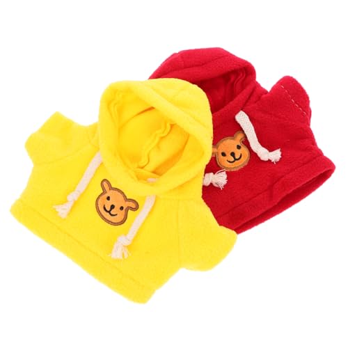 TOYANDONA Bekleidungsset Für Puppen Teddybär Kleidung Üsch Bären Kleidung Hoodie Kostü Für Stoffbären Gelbe Und Rote Sweatshirts Puppenkleidung Für Dekoration Und Bear Dolls von TOYANDONA