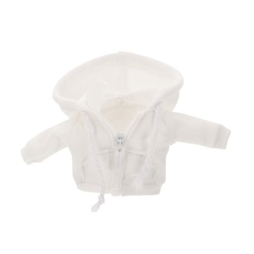 TOYANDONA Bjd Puppenjacke Puppenkostüm Puppenkleidungszubehör Puppen-Hoodie Puppe Verkleiden Sich Kleidung Puppe Verkleiden Zubehör Mini-puppenkleidung Zubehör Für Minipuppen Weiß Stoff von TOYANDONA