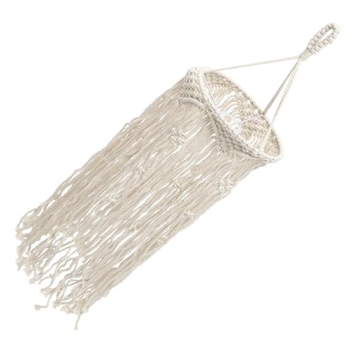 TOYANDONA Boho-lampenschirm Fluoreszierend Weiden Schatten Weiß Modern Lampenschirme Anlage Abdeckung Der Deckenleuchte Pendelleuchtenschirm Gewebte Pflanzen Deckenlampe Beige Baumwolle von TOYANDONA