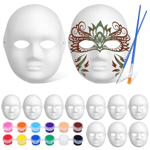 TOYANDONA Diy Leere Papiermaske Bemalbar Schlicht Unbemalt Maske Mit Pigmenten Für Cosplay Karneval Maskerade Tanz Partyzubehör von TOYANDONA