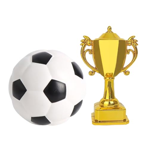 TOYANDONA Fußball-Kuchenaufsatz Mini-Trophäenpokal Aus Kunststoff Sport-Kuchendekoration Für Jungen-Geburtstagsfeier Sport-Partyzubehör von TOYANDONA