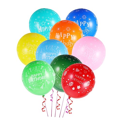 TOYANDONA Geburtstagsballons Set Bunte Latexballons Mit „Happy Birthday Druck Dekorative Partyballons Für Geburtstagsfeiern Und Feierlichkeiten von TOYANDONA