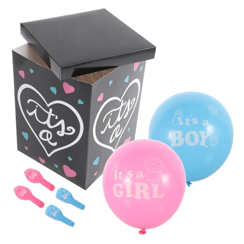 TOYANDONA 1 Set Geschlechtsenthüllungsbox Mit Luftballons Pappbox Für Babyparty Mit 3 Blauen Und 3 Ballons Perfekte Dekoration Für Gender Reveal Party von TOYANDONA