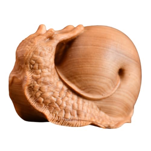 TOYANDONA Holzschneckendekoration einfacher Griff Desktop-Statuen Zubehör Blasdüse Handgefertigte Deko Kreative Tischdeko Schneckenskulptur Tierdekor aus Holz hölzern Light Brown von TOYANDONA