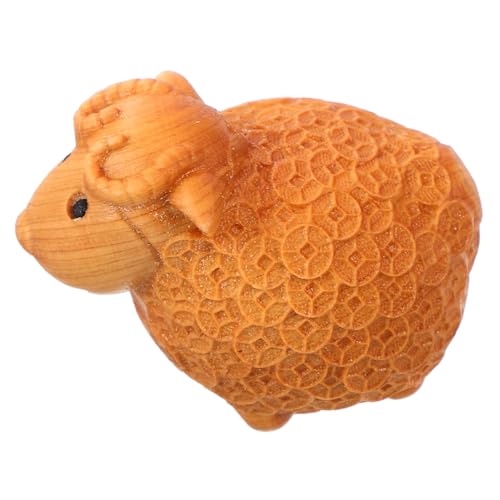 TOYANDONA Holzschnitzerei-Ornamente Geschenkbrosche Ehrenmedaillenbrosche Heimformen Holzfigur Schaf Handgefertigte Deko Holzschnitzerei Dekoration geschnitztes Holztier hölzern Light Brown von TOYANDONA