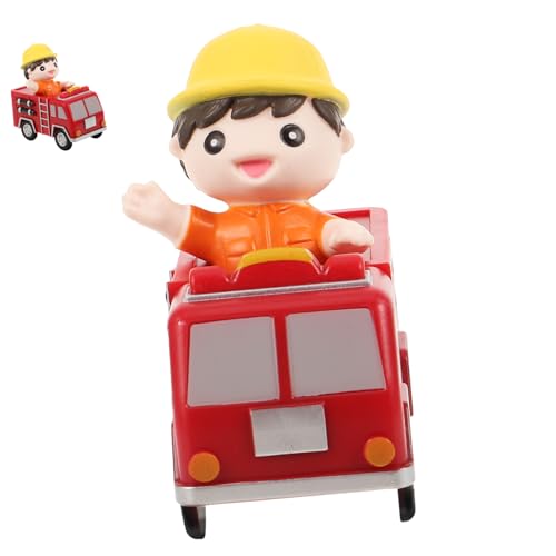 TOYANDONA Kuchendekoration Kinderautos Spielzeug Kinderspielzeug Autodekorationen Cupcake-verzierung Feuerwehrmann Figur Spielzeug Feuerwehrauto Cupcake Topper Junge Spielzeug Plastik Rot von TOYANDONA