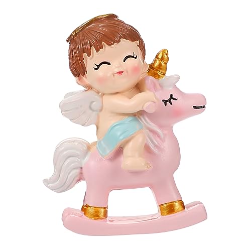 TOYANDONA Kuchendekorationsverzierungen romantische Cupcake-Picks Einhorn-Geburtstagstorte Topper Mini-Kerze spielzeug für kinder kinderspielzeug Party-Kuchen-Ornament Kuchenfigur Harz Rosa von TOYANDONA