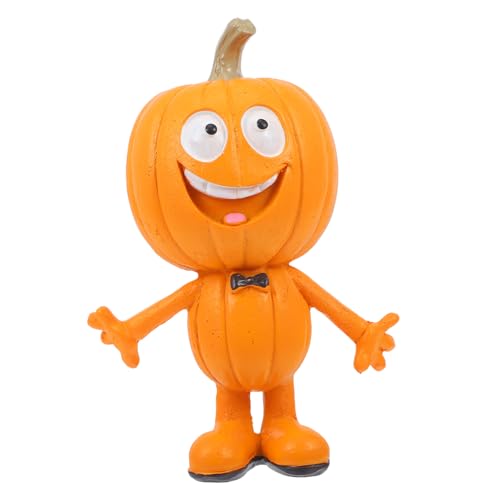 TOYANDONA Kürbismann Wohndekoration gruseliger Kürbis Jack-o-Laternen-Figur Kürbis- Kürbisfigur Dekorationsfigur Desktop-Halloween-Dekore Halloween-Tischdekoration Harz Yellow von TOYANDONA