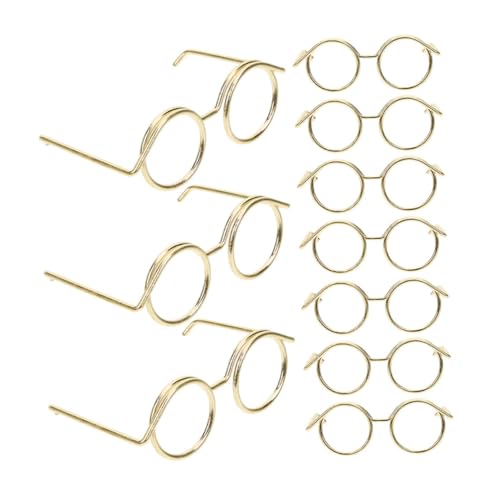 TOYANDONA Mädchen Spielzeug Mini Puppe Brille Metall Draht Rand Rahmen Puppe Ankleide Zubehör 15 Stücke Gold von TOYANDONA