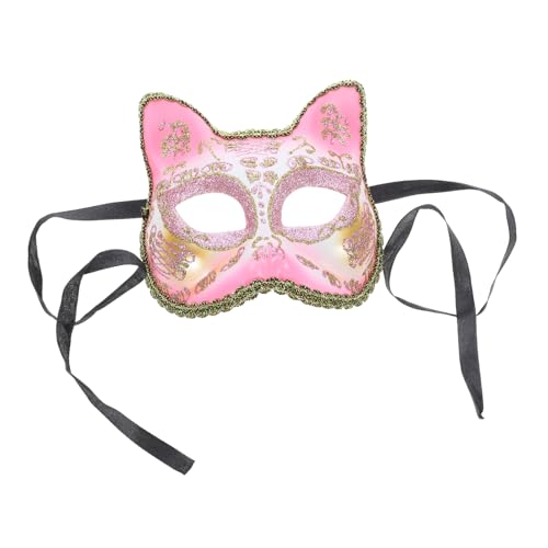 TOYANDONA Maske Halloween-Katzen-Cosplay Katzenkopf Cosplay dekorativ mask halloween mask costume mask halloween Partygeschenk Partyzubehör Plastik Rosa von TOYANDONA