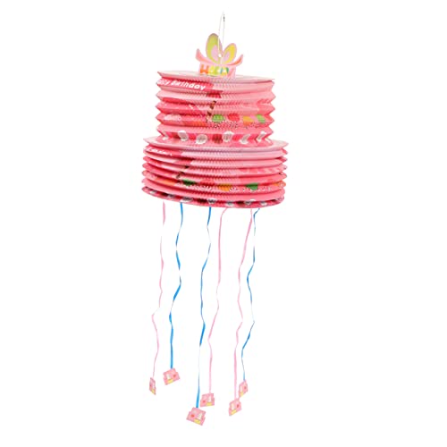 TOYANDONA Mini-Pull-Pina Kindergeburtstag Pinata Poncho Kuchen Piñata Dinosaurier-Party Taco anhänger spriegel anhänger zurrösen Pinata-Spiel-Requisite Piñata mit Einhornmuster Papier Rosa von TOYANDONA