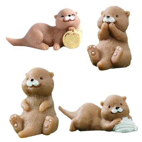 TOYANDONA Miniatur Otter Figuren Für Kuchen Dekoration Terrarium Deko Und DIY Bastelprojekte Niedliche Kleine Otter Ornamente Für Kreative Gestaltung Und Geschenkideen von TOYANDONA