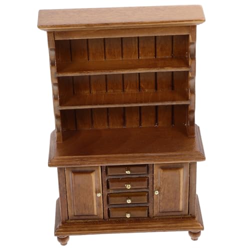 TOYANDONA Miniatur Vitrine Aus Holz Anzeige Kommode Würfel Puppe Bücherregale Sitz Einheit Bausatz Deckel Miniaturen Klein Mini-holzschrank Miniatur-Dinge Brown Hölzern von TOYANDONA