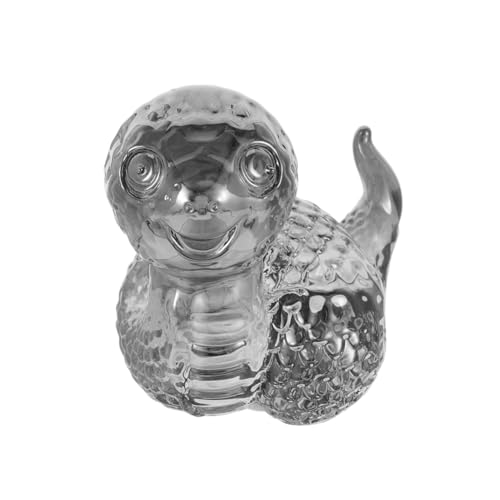 TOYANDONA Ornamente Glückliche Schlangenstatue Wohnkultur Des Neuen Jahres Desktop-schlangenfigur Chinesisches Schlangenornament Miniatur-tierfiguren Miniatur-schlangenfiguren Grey Kristall von TOYANDONA