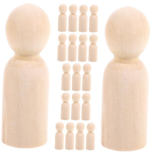 TOYANDONA Peg Dolls Unbemalte Holzfiguren Für DIY Handgefertigte Deko Für Regale Und Landhausstil Dekoration von TOYANDONA