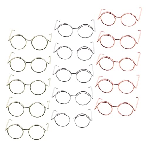 TOYANDONA Puppenbrillen Set Metallrahmen Brillen Für Puppen Dress Up Zubehör Rosé Und Eyeglasses Für Puppenbekleidung von TOYANDONA