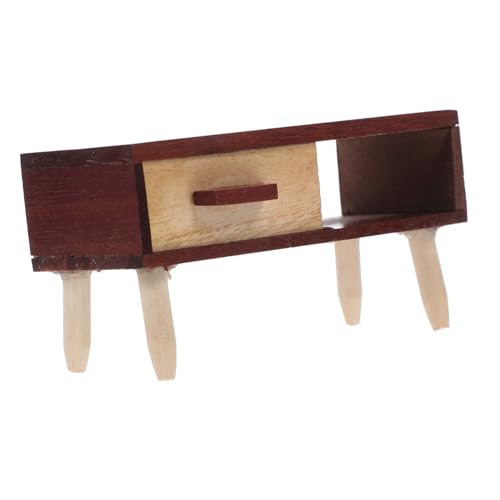 TOYANDONA Puppenhausmöbel Puppenhaus Zubehör Winzige Möbel Miniatur-Couch Miniatur-puppenhaus-kommode Puppenhauszubehör Puppenhaus Fernsehschrank Puppenhaus Wohnzimmer Möbel Holz Brown von TOYANDONA