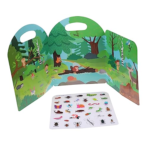 TOYANDONA Ruhiges Kinderbuch Kinderfrühes Pädagogisches Beschäftigtes Buch Kognitions-stickerbuch Für Pädagogisches Spielzeugbuch Lustiges Stickerbuch Beschichtetes Papier von TOYANDONA