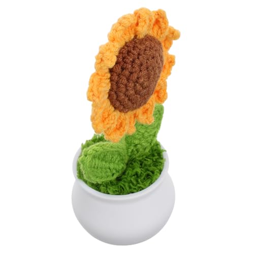 TOYANDONA Simulierte Sonnenblume Plüschblumen Sonnenblumenplüsch Künstliche Blumen Sonnenblume häkeln Sonnenblume deko wohnaccessoires Häkelblumen-Set Sonnenblumen-Autozubehör Garn von TOYANDONA