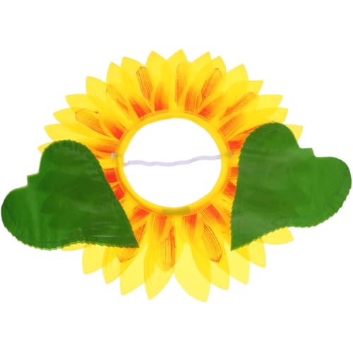 TOYANDONA Sonnenblumen-Kopfbedeckung Lustiges Sonnenblumen-Kostüm Gelbe Blumen-Kopfbedeckung Mit 2 Grünen Handschuhen Performance-Requisiten Sonnenblumen-Hut Kapuze Für Tanz Party Festival von TOYANDONA