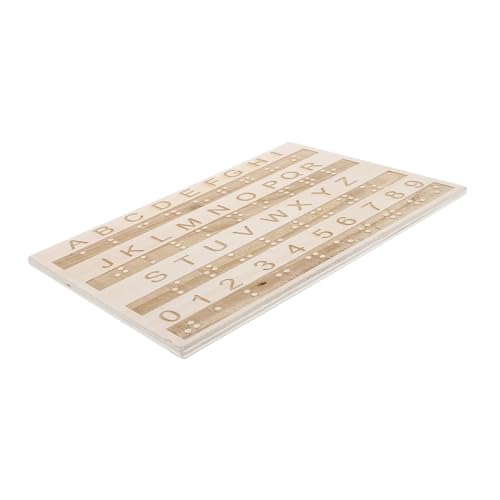 TOYANDONA Tafel mit Braille-Alphabet Zeichenbrett für Buchstaben aus Holz Blindenschrift Braille-Bücher Zeichenbrett aus Holz Briefbrett aus Holz Fluchtraum-Requisite Braille-Spiele hölzern von TOYANDONA