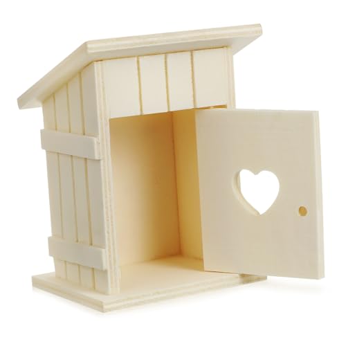 TOYANDONA Vogelnest aus Holz Holzvogelhaus Holz vogelhaus Vogelnest Dekoration Kolibri-Nest Vogelhütte Vogelhaus-Set Haustiervögel nisten vogelhaus aus Holz Vogelkäfig natürliches Holz Beige von TOYANDONA