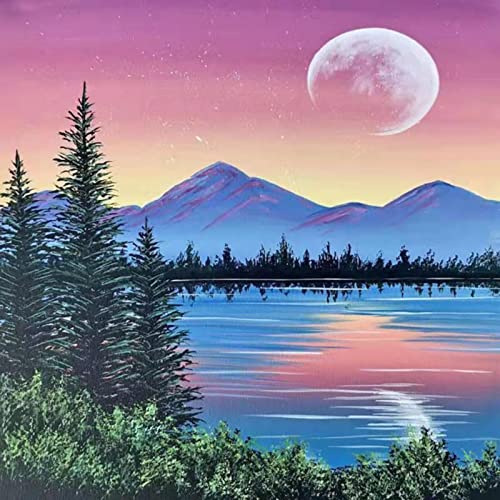 TOYOHUI Diamond Painting, DIY 5D Diamant Painting Bilder Erwachsene Kinder, Diamond Painting Mond Landschaft Set für Anfänger, Kristallkunst für Heimdekor Wand - Mond (30x30cm) von TOYOHUI