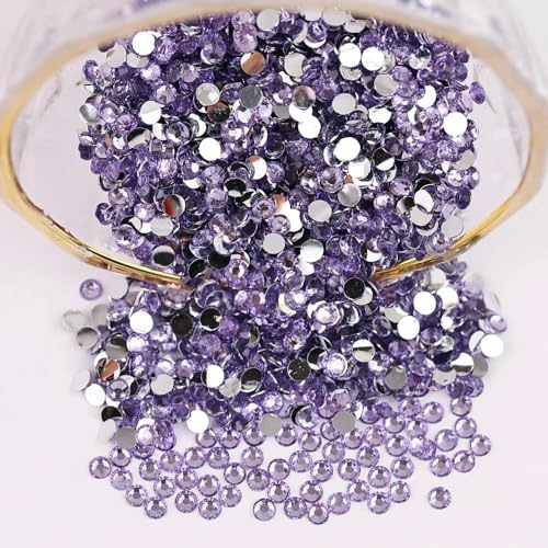 TPIONEER 2mm - 6mm Rund Nicht Hotfix Glitzer Bling Maniküre Strass Silber Flatback Harz Strasssteine Aufklebbare Perlen Nailart Nagel Edelsteine DIY von TPIONEER