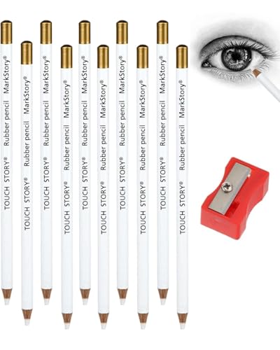 TPZORJX 10 Stück Radiergummi Stift Set, Radierer Stift Zeichnen Radierstift Zeichenstift Radiergummi Stift mit kleinem Bleistiftspitzer Stiftform Radiergummi für Zeichenanfänger und Künstler von TPZORJX