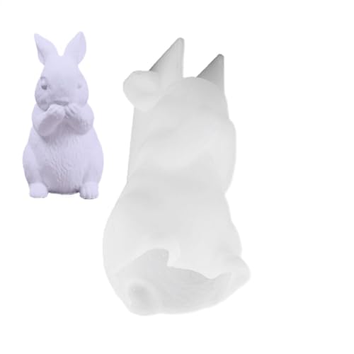 TQEBWUS Ostern Kaninchen Silikonform 10.8cm 3D Kaninchen Kerze Silikonform Hasen Gießformen Silikon Hasen Silikonform, Osterhase Kerzenformen Kaninchen Silikonform Osterhase Für Osterdeko Silikonforme von TQEBWUS