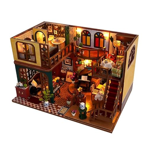 DIY-Buchecken-Bausatz, Miniatur-Haus-Modellbausatz, beleuchtete dekorative Buchstützen, 3D-Puzzle-Modell, DIY-Buchständer-Bausatz aus Holz, Bücherregale, Geschenke for Mädchen, Jungen, Frauen(I) von TQVLNMCR