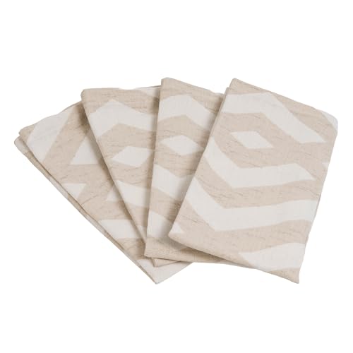 TRAMAS+ Set 4 Stoffservietten, 40x40 Tischservietten, wiederverwendbare und waschbare Servietten - Nela Beige von TRAMAS+