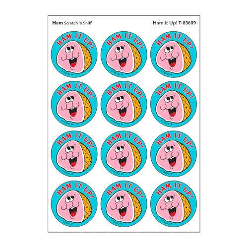 Ham It Up!/Ham Scent Retro Stinky Sticker von Trend; 24 Siegel/Packung – authentische 1980er-Designs von TREND ENTERPRISES INC.