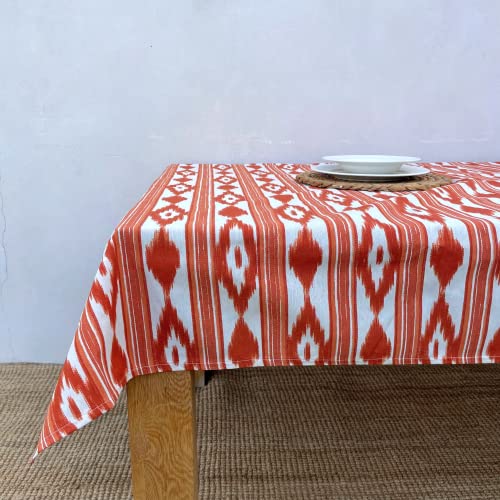 TRESMESTRES Stoff Tischdecken Rechteckig und Quadratisch - Bunter Mediterraner Stil - Dekorativ Tischtuch für Outdoor und Indoor - Orange, 60x60cm von TRESMESTRES