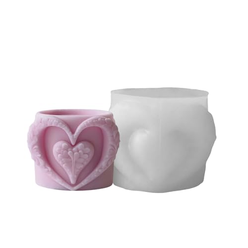 3D Liebe Herz Harz Jar Formen Silikon Kerze Tasse Formen Für Epoxidharz Kerzenhalter Lagerung Jar Bleistift von TRHEEE