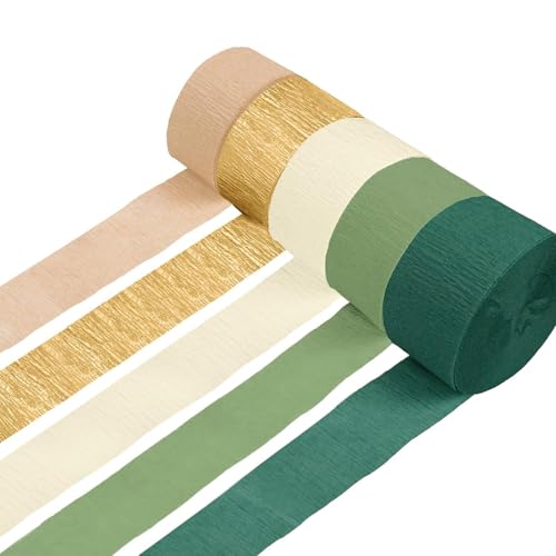 TRHEEE 5 Rollen Krepppapier Luftschlangen 5 Farben Bunte Krepppapier Hängedekoration Für Hochzeit Geburtstag Babypartys Weihnachten von TRHEEE