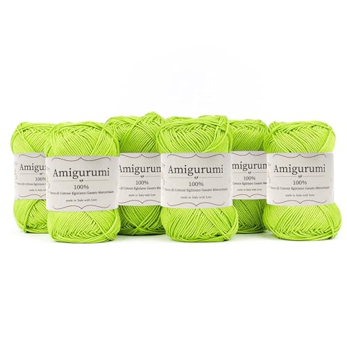 Amigurumi by Tricot Cafè – Garn aus reiner Baumwolle für Puppen und Häkeln – 6 Stück – Hellgrün 287 Amigurumi by Tricot Cafè – Garn aus reiner Baumwolle für Puppen und Häkeln – 6 Stück – Hellgrün 287 von TRICOT CAFE'