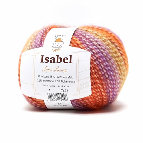 Isabel By Tricot Cafè Farbverlaufswolle mit einem gedrehten Lamé-Garn von TRICOT CAFE'