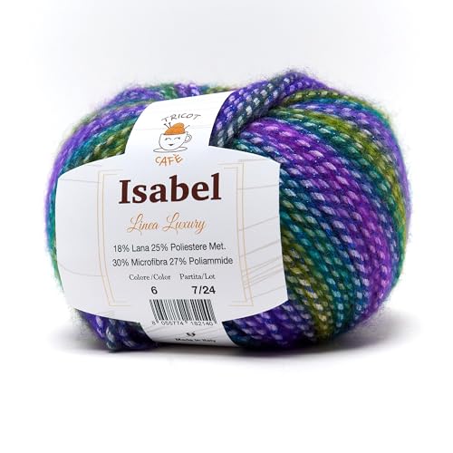 Isabel By Tricot Cafè Farbverlaufswolle mit einem gedrehten Lamé-Garn von TRICOT CAFE'