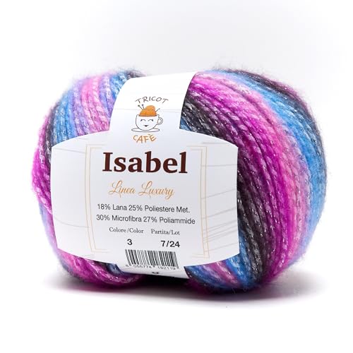 Isabel By Tricot Cafè Farbverlaufswolle mit einem gedrehten Lamé-Garn von TRICOT CAFE'