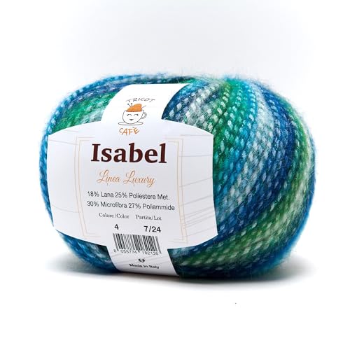 Isabel By Tricot Cafè Farbverlaufswolle mit einem gedrehten Lamé-Garn von TRICOT CAFE'