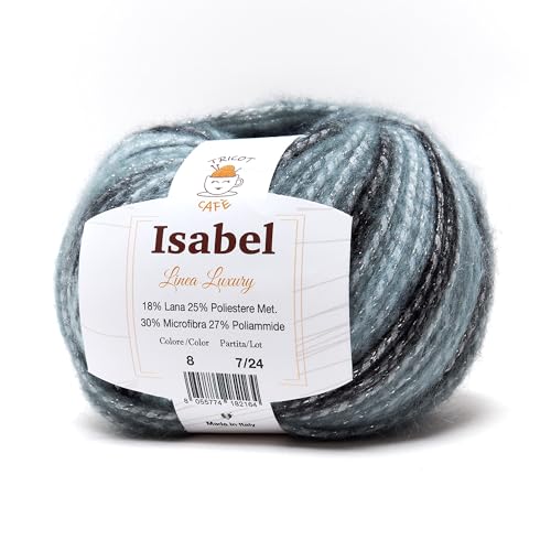 Isabel By Tricot Cafè Farbverlaufswolle mit einem gedrehten Lamé-Garn von TRICOT CAFE'