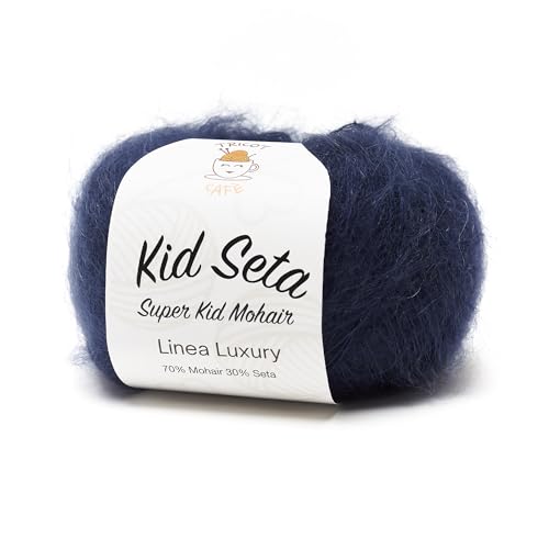 Kid Seta Super Kid Mohair by Tricot Cafè - Feinstes Mohair und Seide - Strickwolle - Blau 7080 von TRICOT CAFE'