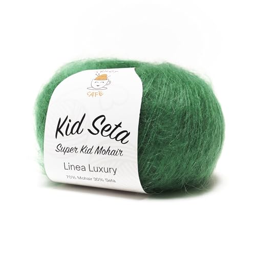 Kid Seta Super Kid Mohair by Tricot Cafè - Feinstes Mohair und Seide - Strickwolle - Grün 669 von TRICOT CAFE'