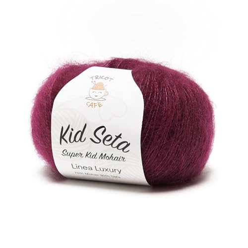 Kid Seta Super Kid Mohair by Tricot Cafè - Feinstes Mohair und Seide - Strickwolle - Magenta 8755 von TRICOT CAFE'