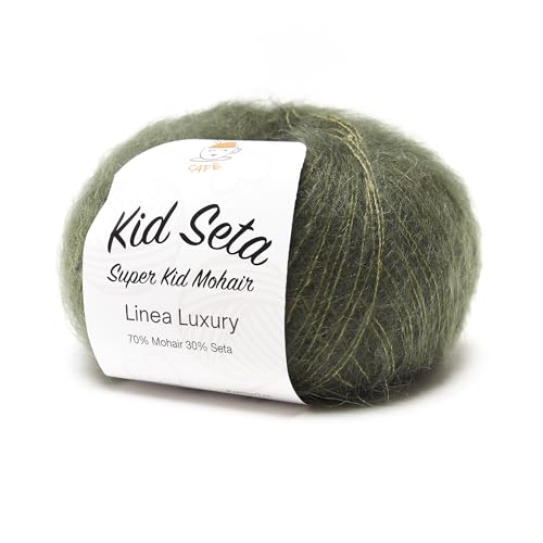 Kid Seta Super Kid Mohair by Tricot Cafè - Feinstes Mohair und Seide - Strickwolle - Militare 27 von TRICOT CAFE'