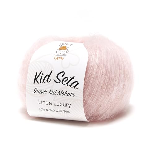 Kid Seta Super Kid Mohair by Tricot Cafè - Feinstes Mohair und Seide - Strickwolle - Rosa Baby 4 von TRICOT CAFE'